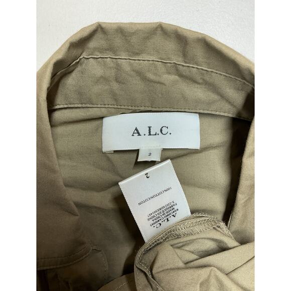 A.L.C. 'Georgia' Green Cotton Dress Size 2 - Picture 4 of 4